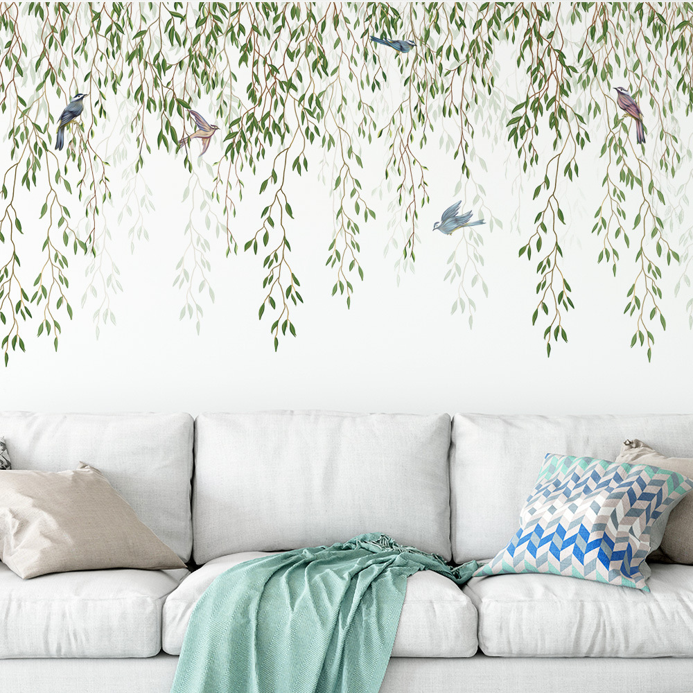 M169 Green Leaf Bird Plant  Wa - огляд і ціна Pvc Panel Background