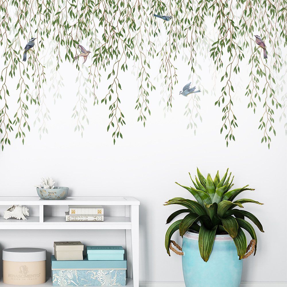 M169 Green Leaf Bird Plant  Wa - огляд і ціна Pvc Panel Background